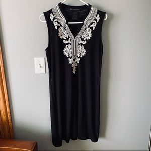 Grace Elements black embroidered midi dress
